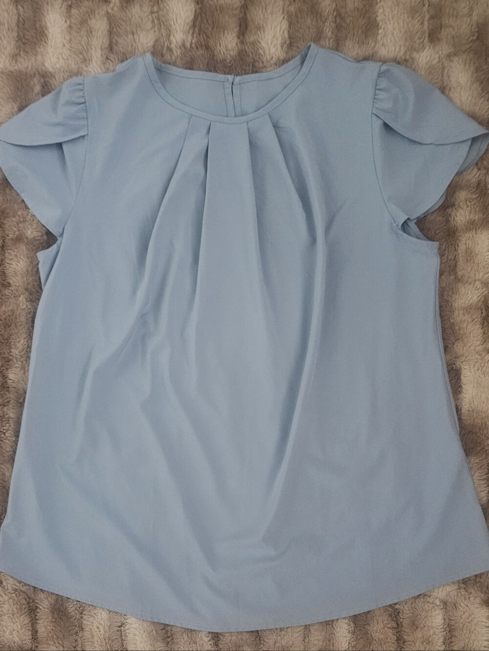 Halara Light Blue Women's Pleated Short Sleeve Top